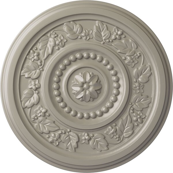 Ekena Millwork Marseille Ceiling Medallion (Fits Canopies up to 4 1/4"), Hnd-Painted Pearl White, 16 1/8"OD x 5/8"P CM16MAPWS - main